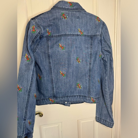 Tinsel Floral Embroidered Denim Jean Jacket Size Small - Picture 5 of 10